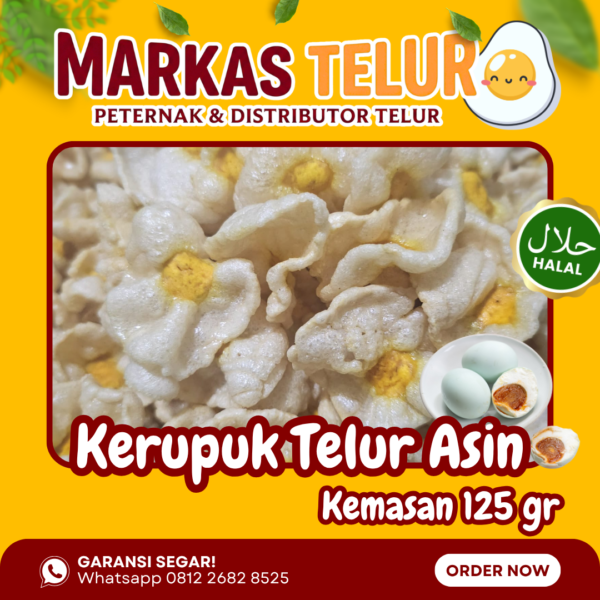 Markas Telur - Kerupuk Telur Asin Kemasan 125 Gram Khas Blitar