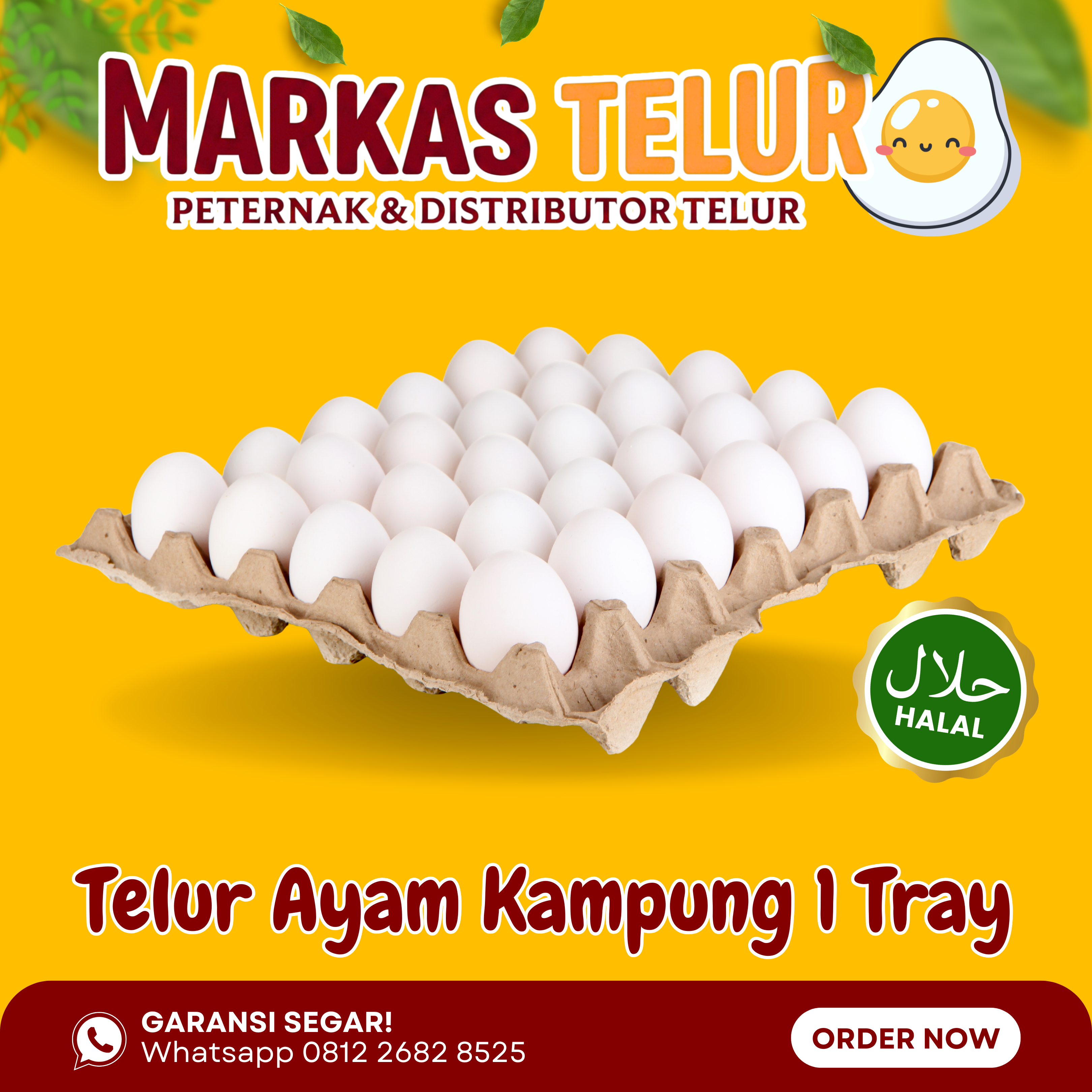 Markas Telur - 1 Tray Telur Ayam Kampung Kuning Isi 30 Butir