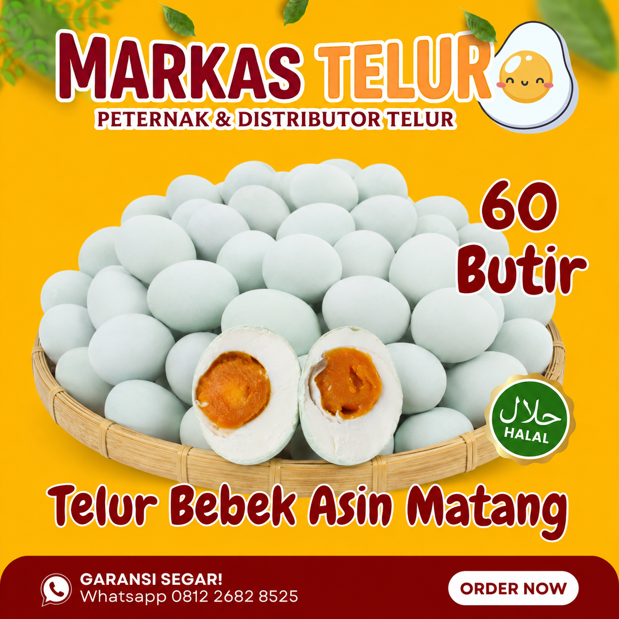 Markas Telur - 60 Butir Telur Bebek Asin Matang
